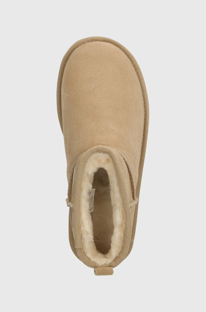 UGG Велурени апрески Classic Ultra Mini Platform в бежово 1135092