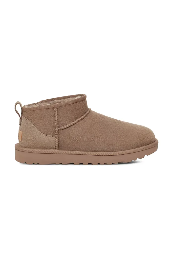 UGG Велурени апрески Classic Ultra Mini в бежово 1116109.CRBO