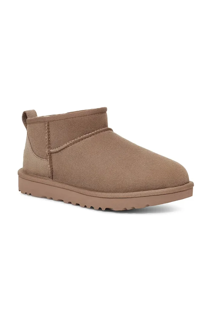 UGG Велурени апрески Classic Ultra Mini в бежово 1116109.CRBO