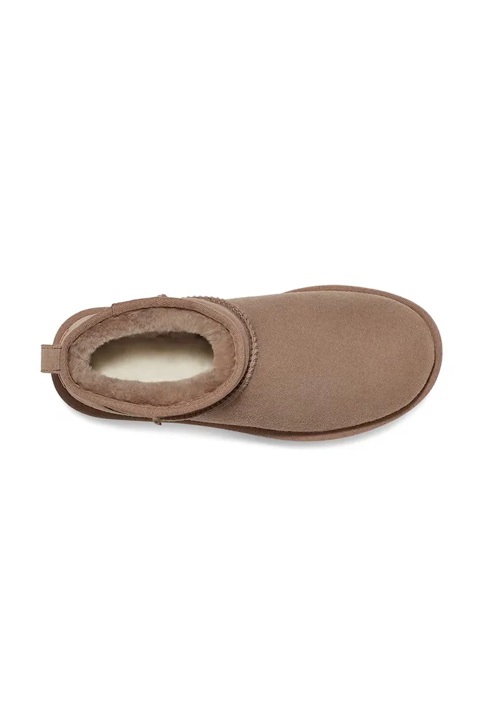 UGG Велурени апрески Classic Ultra Mini в бежово 1116109.CRBO