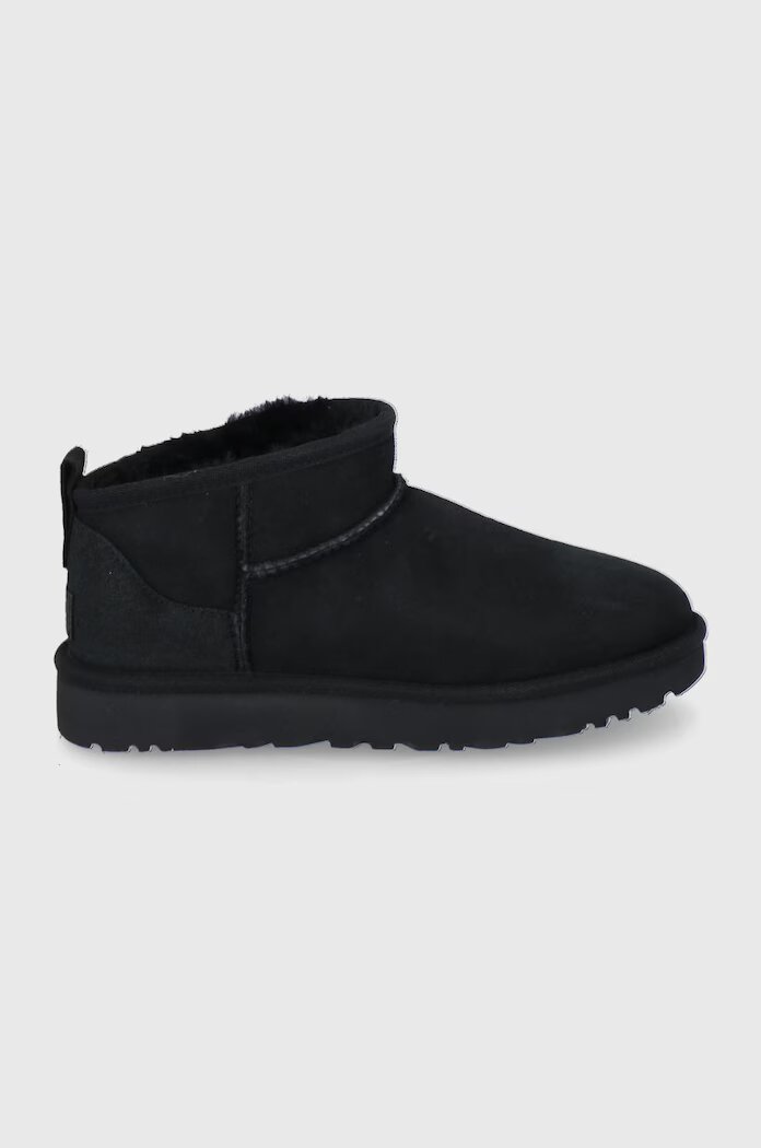 UGG Велурени апрески Classic Ultra Mini в черно 1116109.BLK