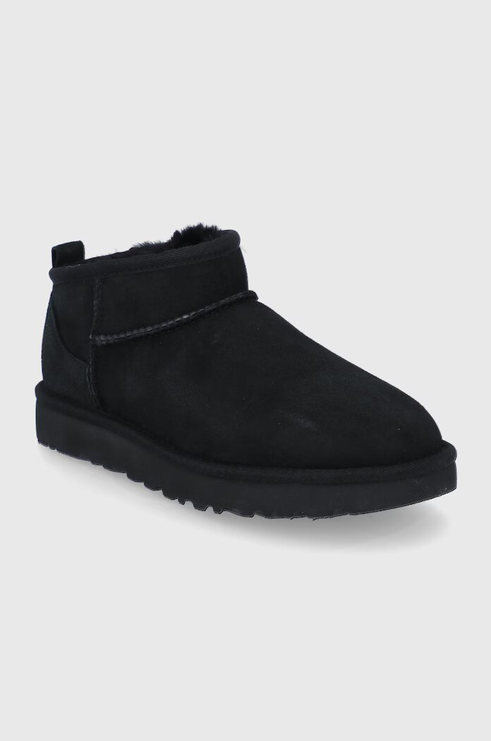 UGG Велурени апрески Classic Ultra Mini в черно 1116109.BLK