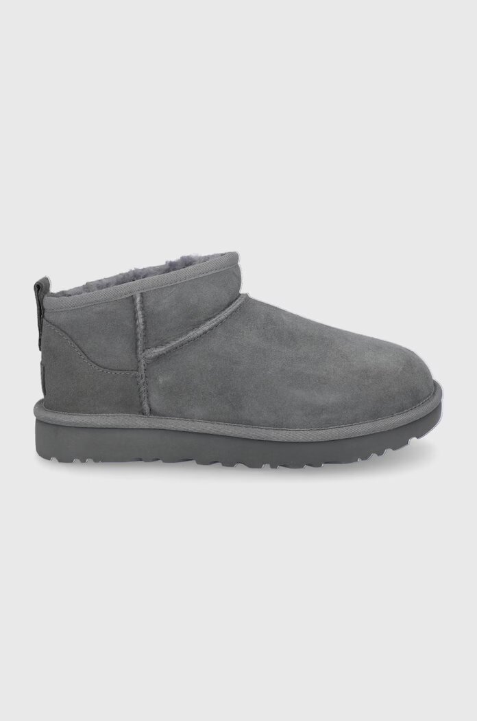 UGG Велурени апрески Classic Ultra Mini в сиво 1116109.GREY
