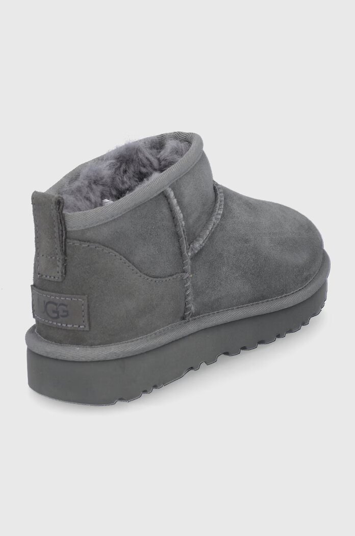 UGG Велурени апрески Classic Ultra Mini в сиво 1116109.GREY