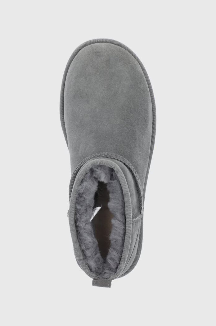 UGG Велурени апрески Classic Ultra Mini в сиво 1116109.GREY