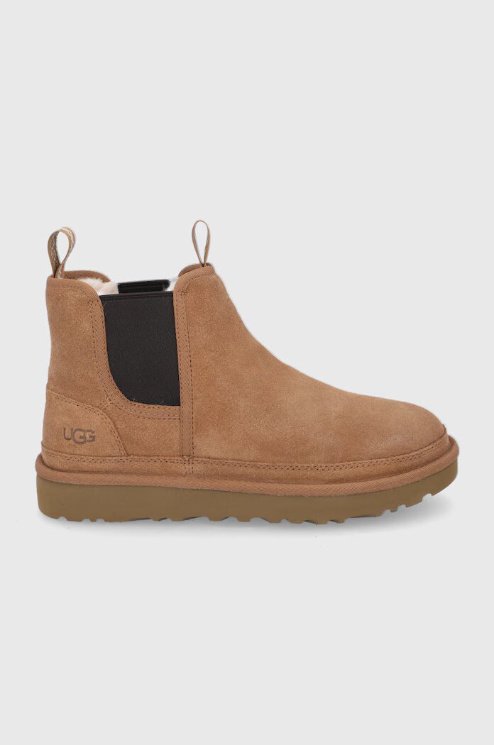 UGG Велурени боти челси Neumel Chelsea мъжки в кафяво 1121644-CHE