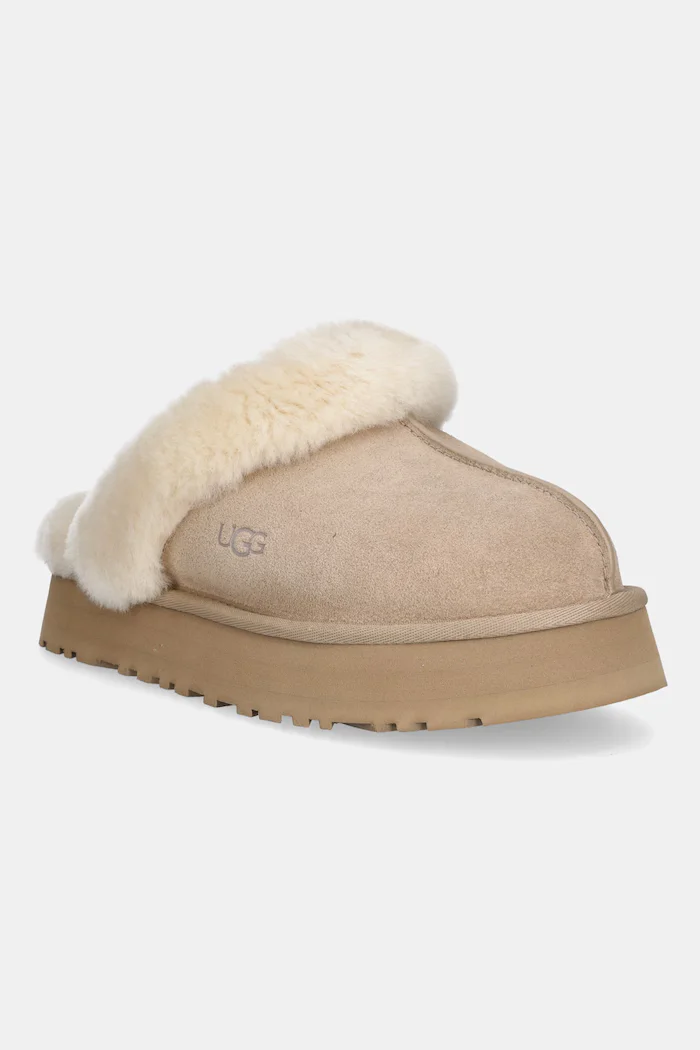 UGG Велурени чехли Disquette в бежово 1122550-SAN