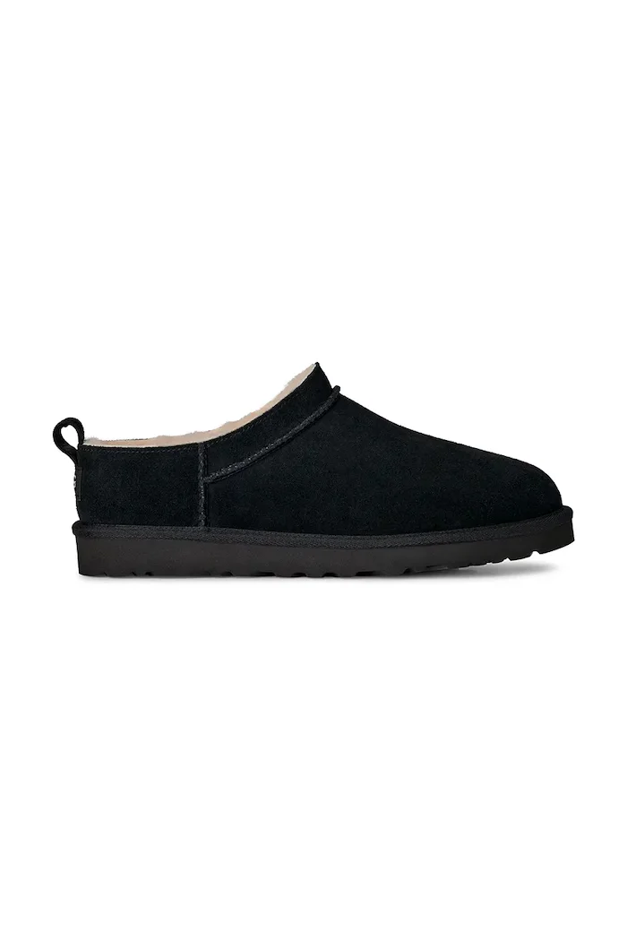 UGG Велурени чехли M Classic Micro в черно 1180190.BLK