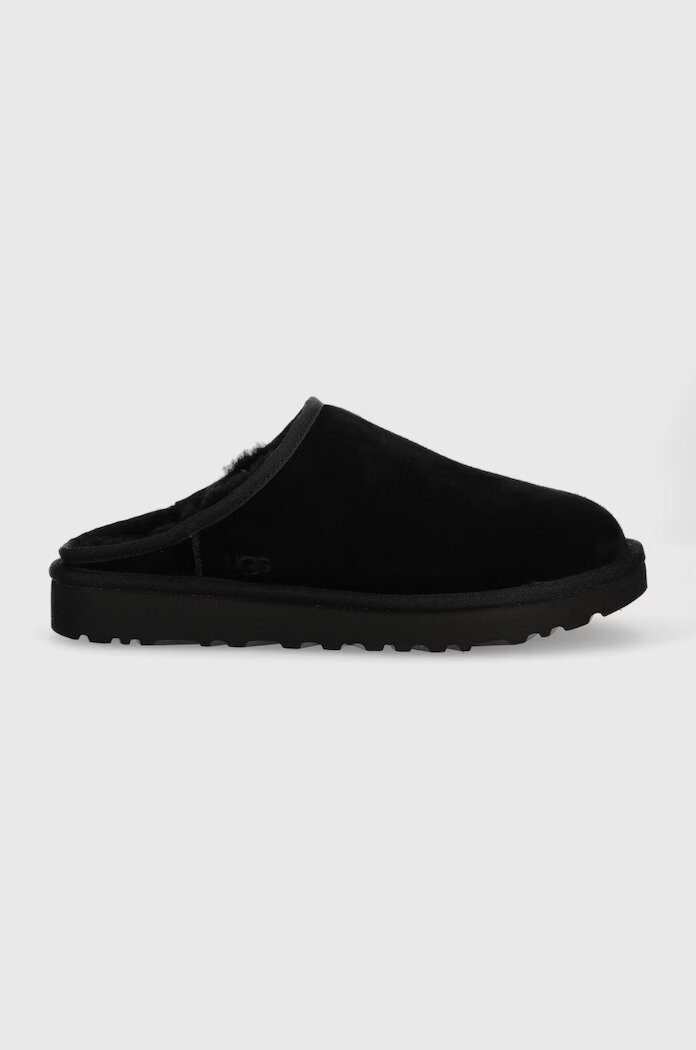 UGG Велурени чехли M Classic Slip-on в черно