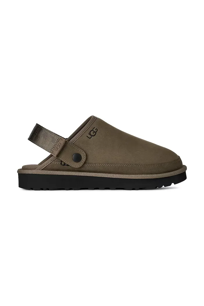 UGG Велурени чехли M Goldencoast Clog II Nubuck мъжки в кафяво 1178670.DDRG