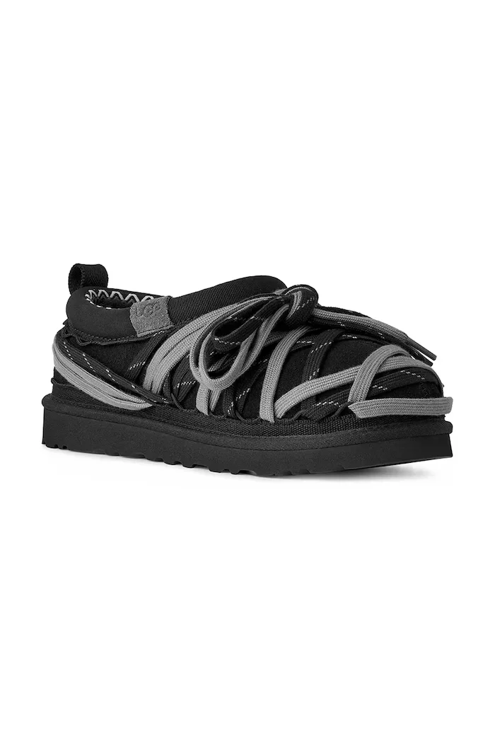 UGG Велурени чехли M Tasman Lace в черно 1175054.BLK