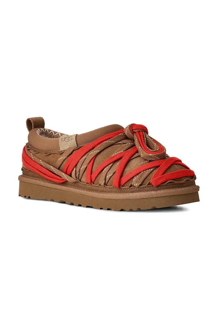 UGG Велурени чехли M Tasman Lace в кафяво 1175054.CHE