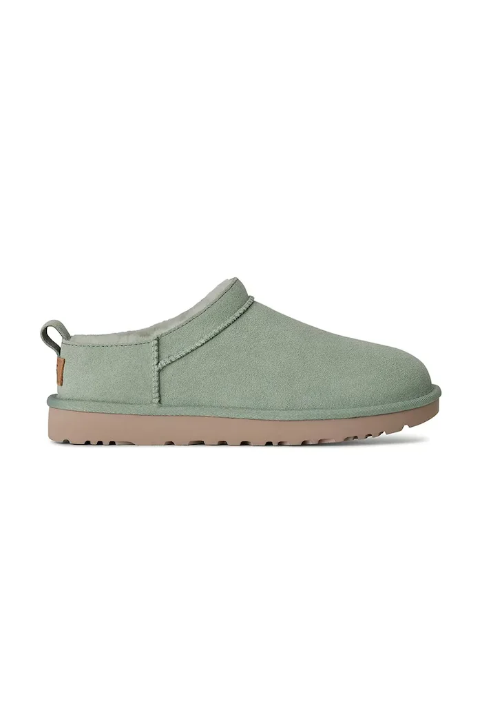 UGG Велурени чехли W Classic Micro в тюркоазено 1173891.ART
