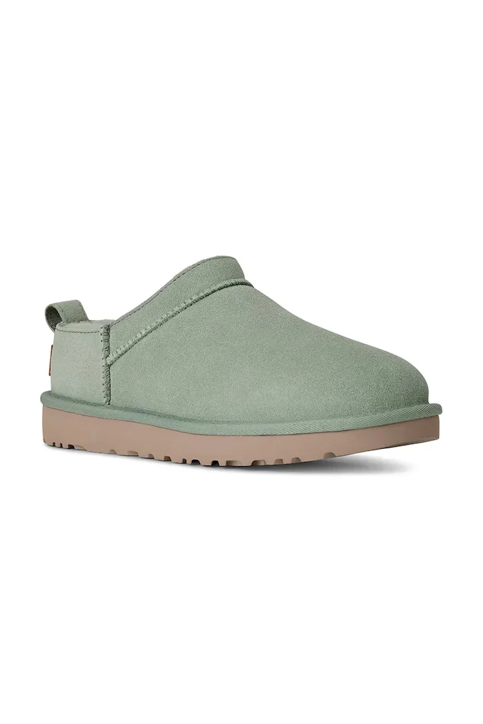 UGG Велурени чехли W Classic Micro в тюркоазено 1173891.ART