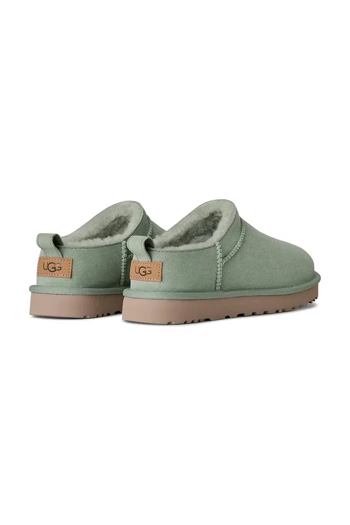 UGG Велурени чехли W Classic Micro в тюркоазено 1173891.ART