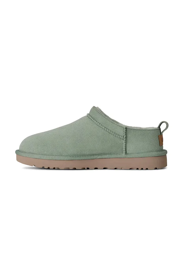 UGG Велурени чехли W Classic Micro в тюркоазено 1173891.ART