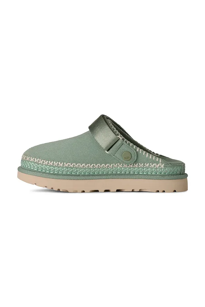 UGG Велурени чехли W Goldenstar Meadow Accent Clog в тюркоазено 1177270.ART