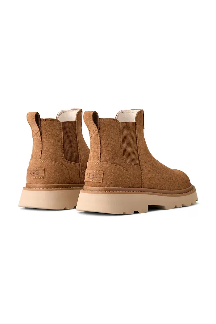 UGG Велурени обувки Chelsea Lug мъжки в кафяво 1171372.CHE