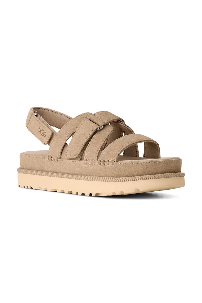 UGG Велурени сандали W Goldenstar Gleam в бежово 1175122.MDSD