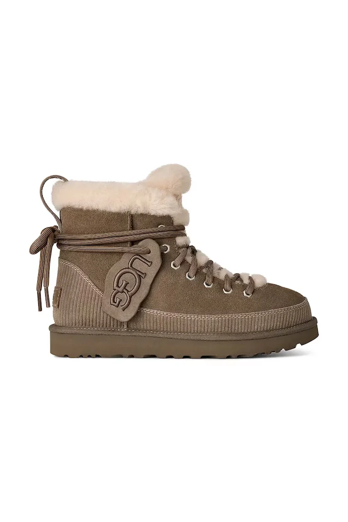 UGG W Classic Heritage Lace-Up дамски апрески от велур бежови 1180418.DDRG