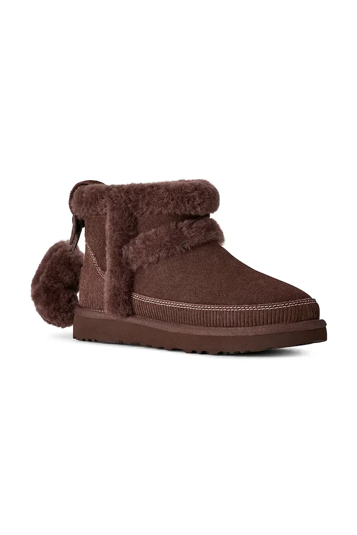 UGG W Classic Mini Heritage апрески дамски от велур кафяви 1180434.BCDR