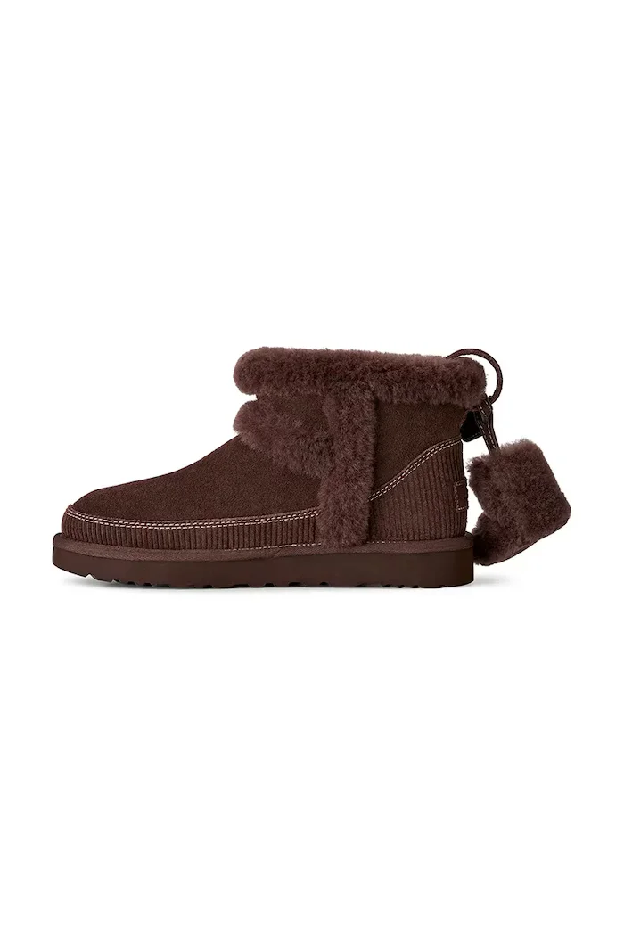 UGG W Classic Mini Heritage апрески дамски от велур кафяви 1180434.BCDR