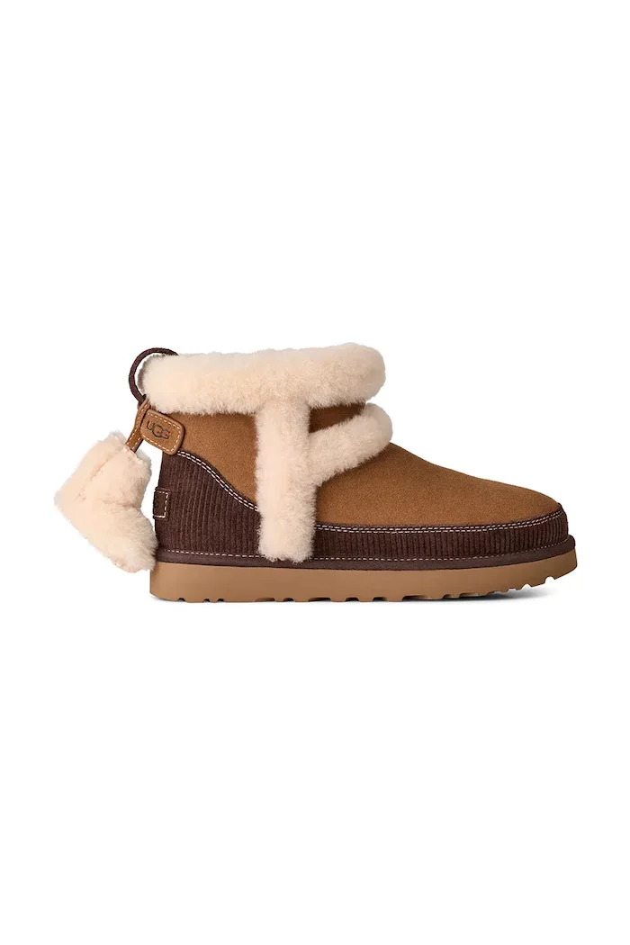 UGG W Classic Mini Heritage апрески дамски от велур кафяви 1180434.CHE