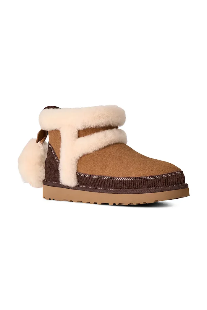 UGG W Classic Mini Heritage апрески дамски от велур кафяви 1180434.CHE