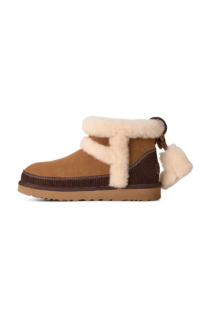 UGG W Classic Mini Heritage апрески дамски от велур кафяви 1180434.CHE
