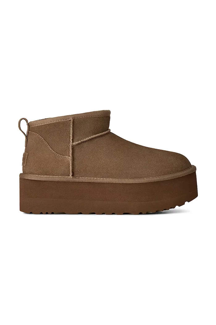 UGG W Classic Ultra Mini Platform апрески дамски от велур кафяви 1135092.LBNZ
