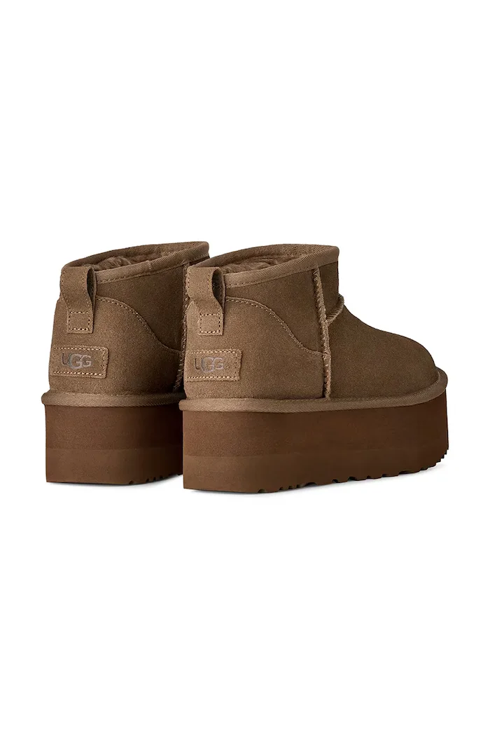 UGG W Classic Ultra Mini Platform апрески дамски от велур кафяви 1135092.LBNZ
