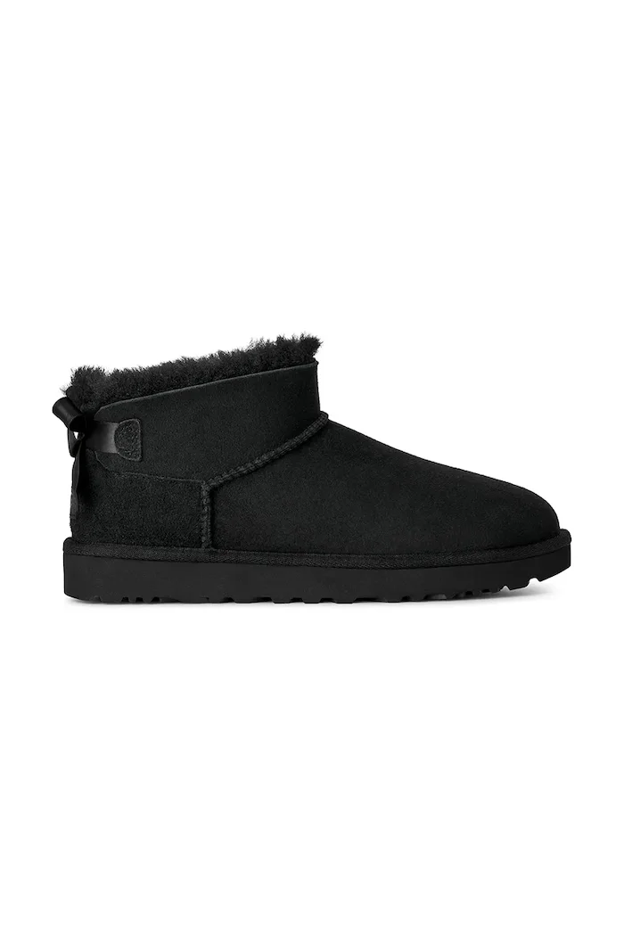 UGG W Ultra Mini Bailey Bow апрески дамски от велур черни 1185491.BLK