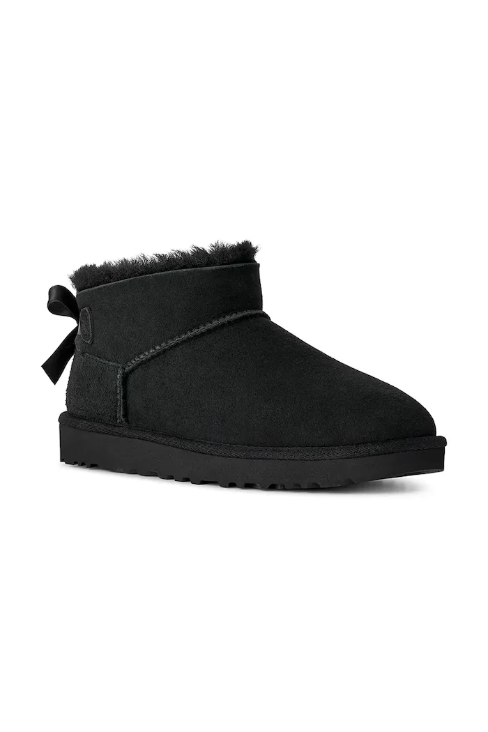 UGG W Ultra Mini Bailey Bow апрески дамски от велур черни 1185491.BLK