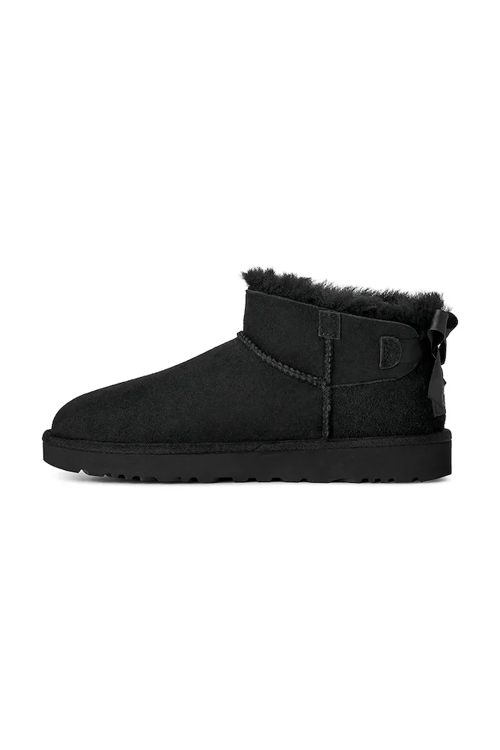 UGG W Ultra Mini Bailey Bow апрески дамски от велур черни 1185491.BLK