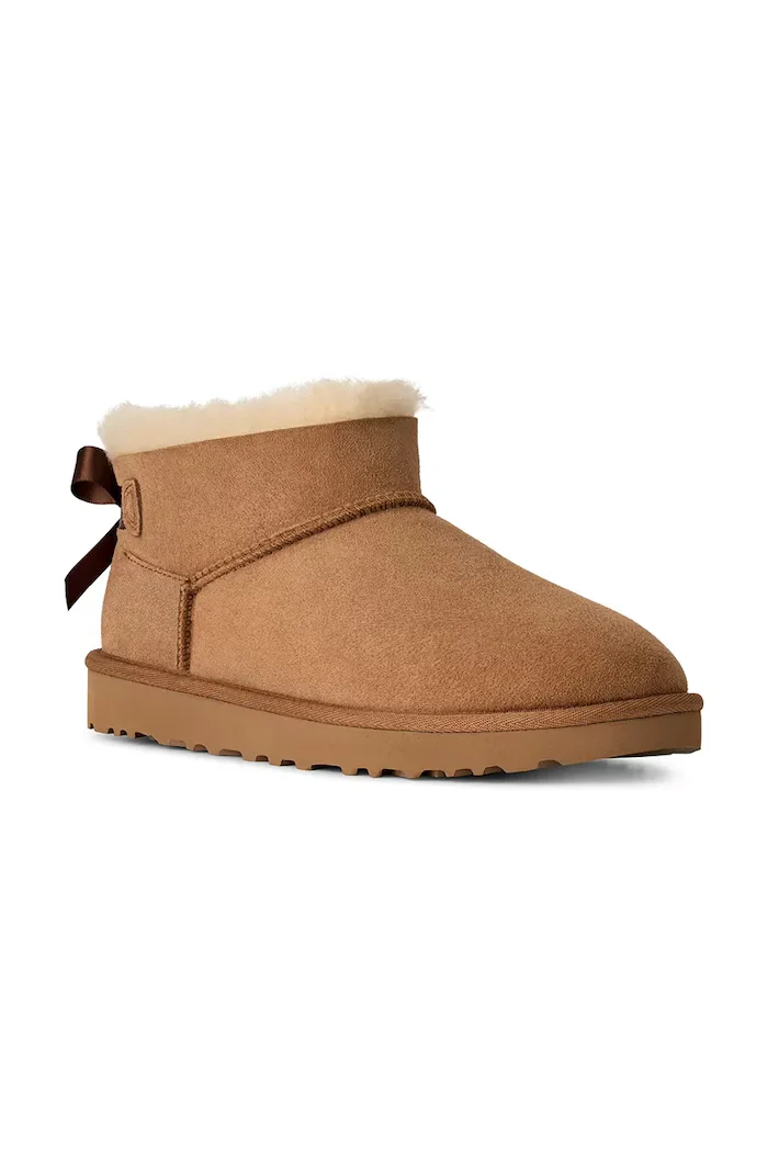 UGG W Ultra Mini Bailey Bow апрески дамски от велур кафяви 1185491.CHE