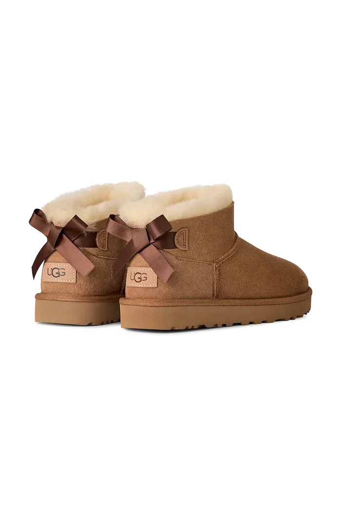 UGG W Ultra Mini Bailey Bow апрески дамски от велур кафяви 1185491.CHE