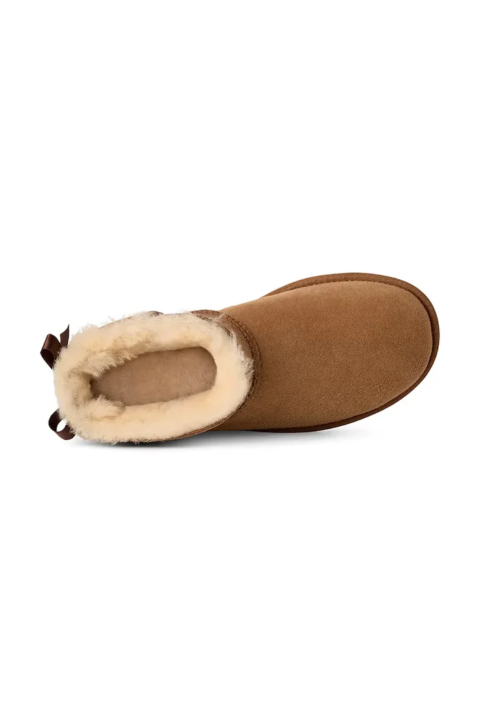 UGG W Ultra Mini Bailey Bow апрески дамски от велур кафяви 1185491.CHE