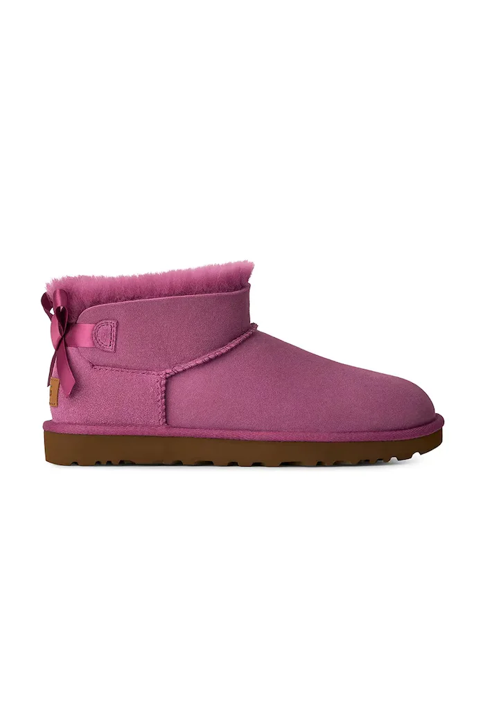 UGG W Ultra Mini Bailey Bow апрески дамски от велур розови 1185491.DKWN