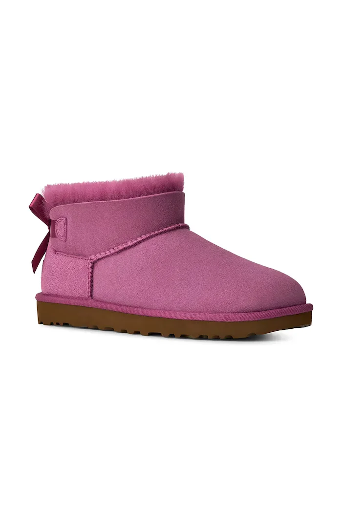 UGG W Ultra Mini Bailey Bow апрески дамски от велур розови 1185491.DKWN