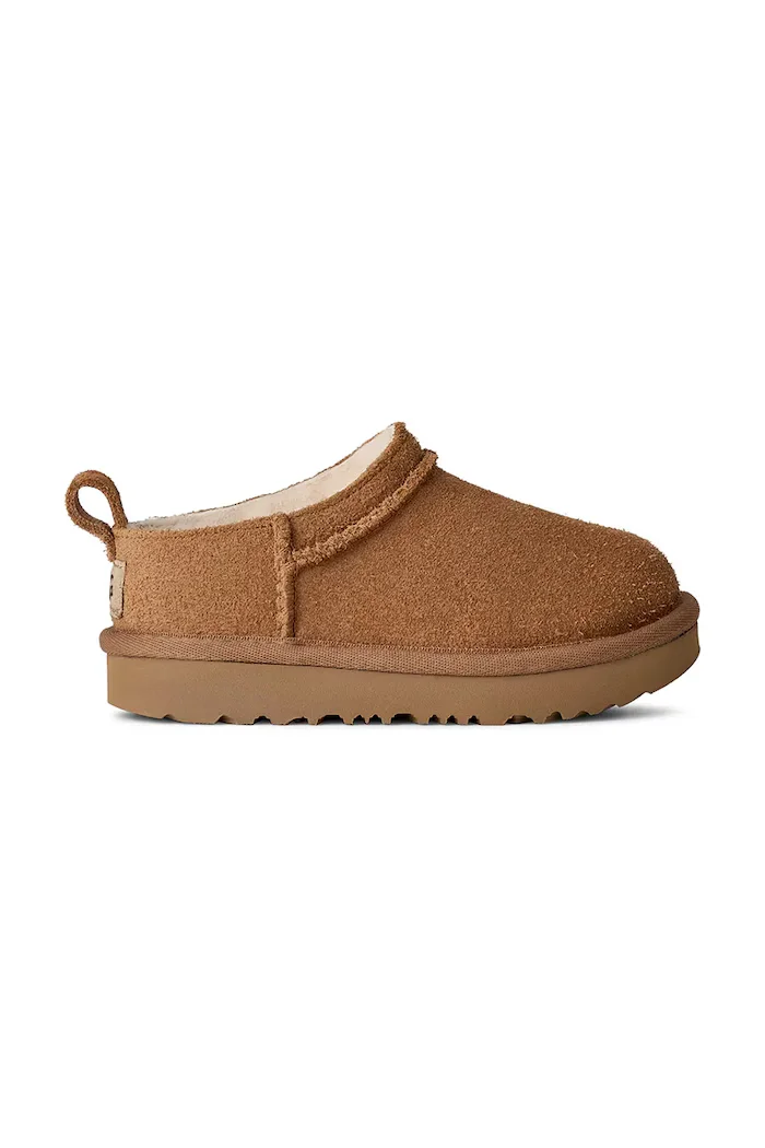 UGG зимни обувки за деца от велур CLASSIC MICRO кафяви 1174410T