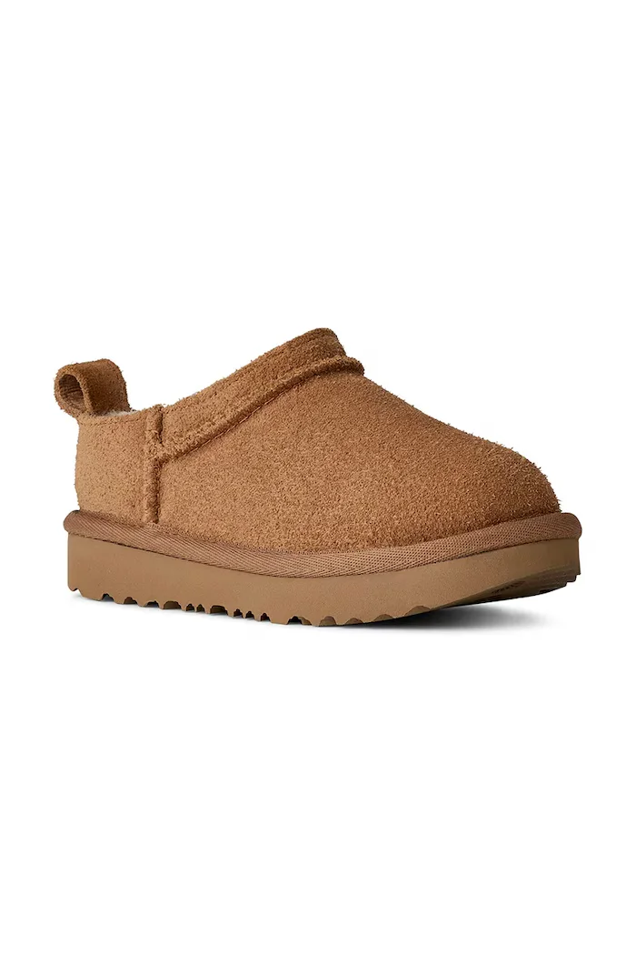 UGG зимни обувки за деца от велур CLASSIC MICRO кафяви 1174410T