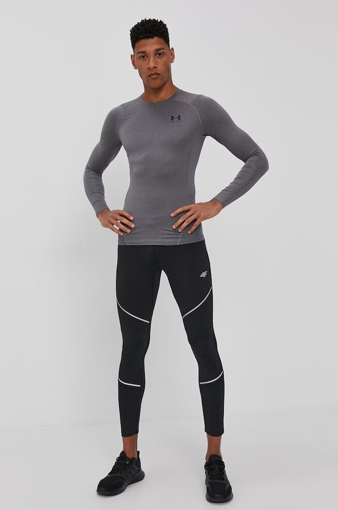 Under Armour Блуза с дълги ръкави за трениране в сиво с изчистен дизайн