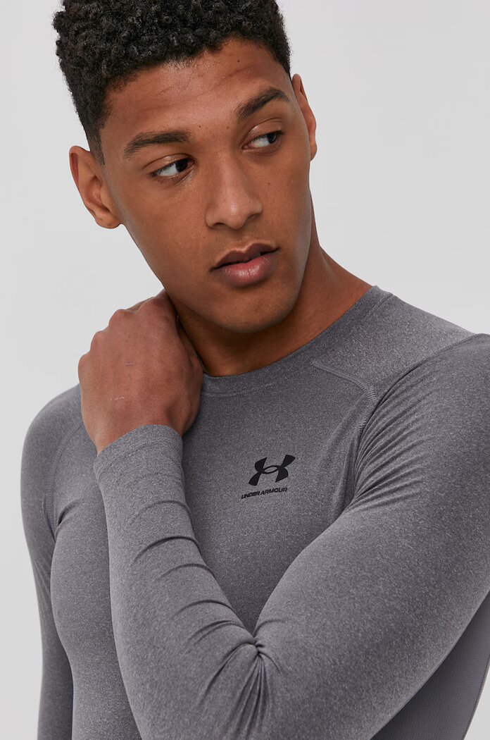 Under Armour Блуза с дълги ръкави за трениране в сиво с изчистен дизайн