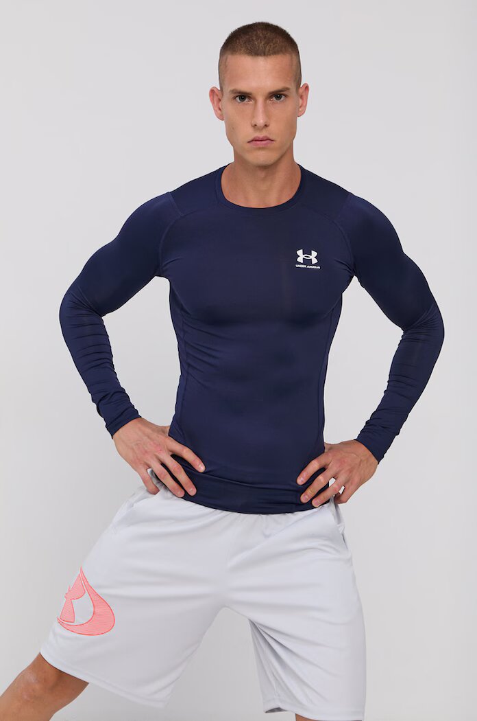 Under Armour Блуза с дълги ръкави за трениране в тъмносиньо с изчистен дизайн