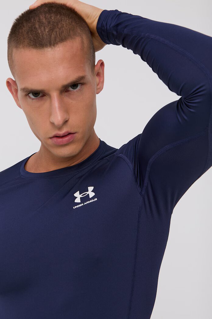 Under Armour Блуза с дълги ръкави за трениране в тъмносиньо с изчистен дизайн