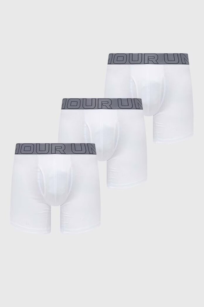 Under Armour боксерки мъжки 93 Perf Cotton 6in 3 броя бели 25UUSHJ093