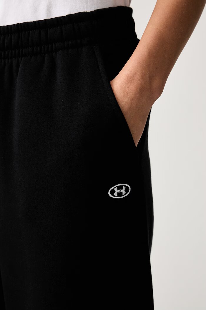 Under Armour спортен панталон дамски с памук Rival черен с висока талия 6013552