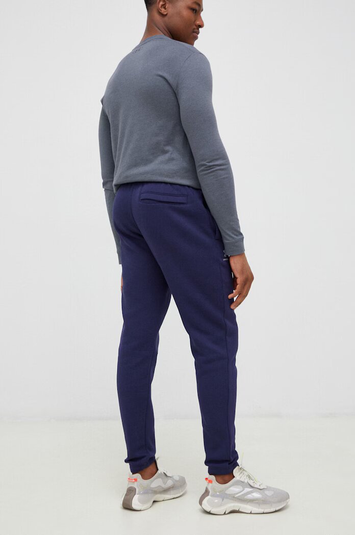 Under Armour спортен панталон мъжки с памук Essential Fleece тъмносин със стандартна талия 1373882