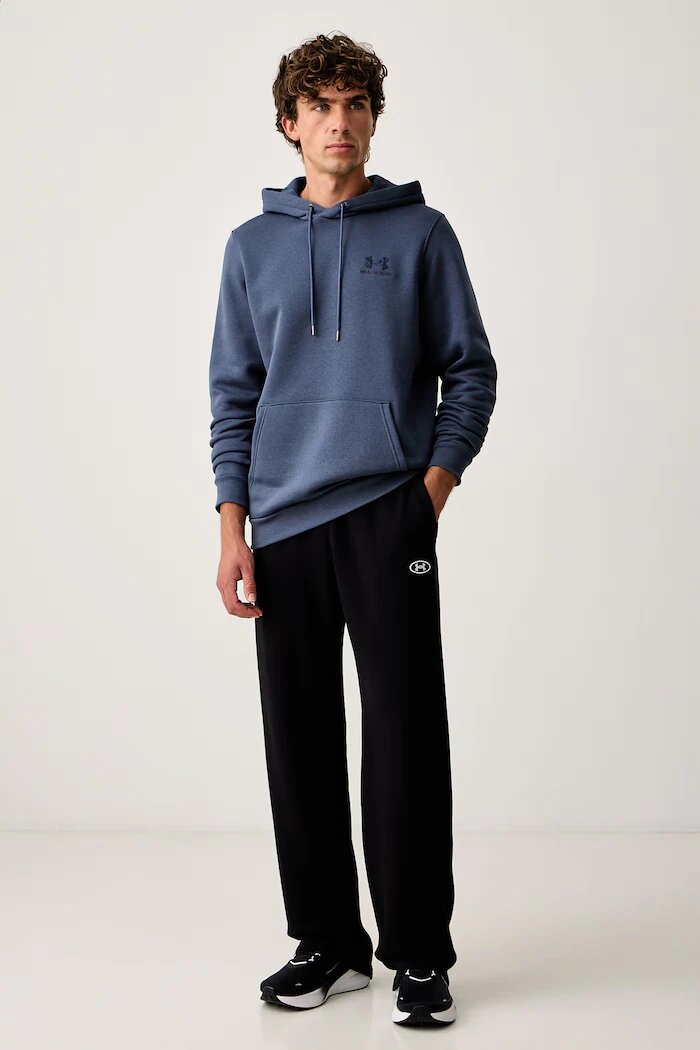 Under Armour спортен панталон мъжки с памук Rival черен със стандартна талия 6013444