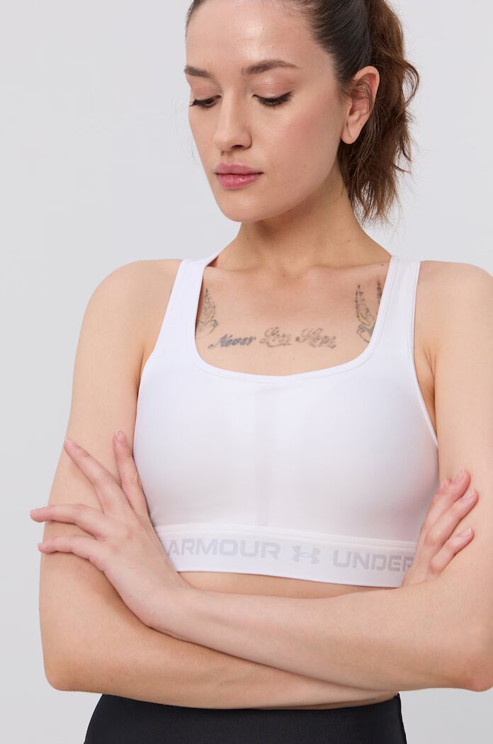 Under Armour спортен сутиен UA Crossback бял 1361034